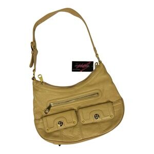 NEW Stone Mountain Genuine Soft Pebbled Leather Tan Shoulder Bag Classic Casual